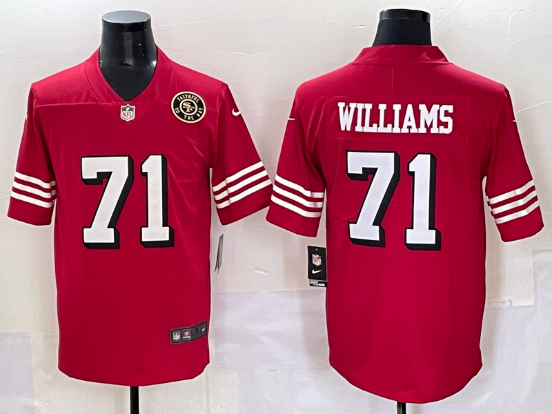 Men San Francisco 49ers #71 Williams red 2025 Nike Limited NFL Jersey ->san francisco 49ers->NFL Jersey